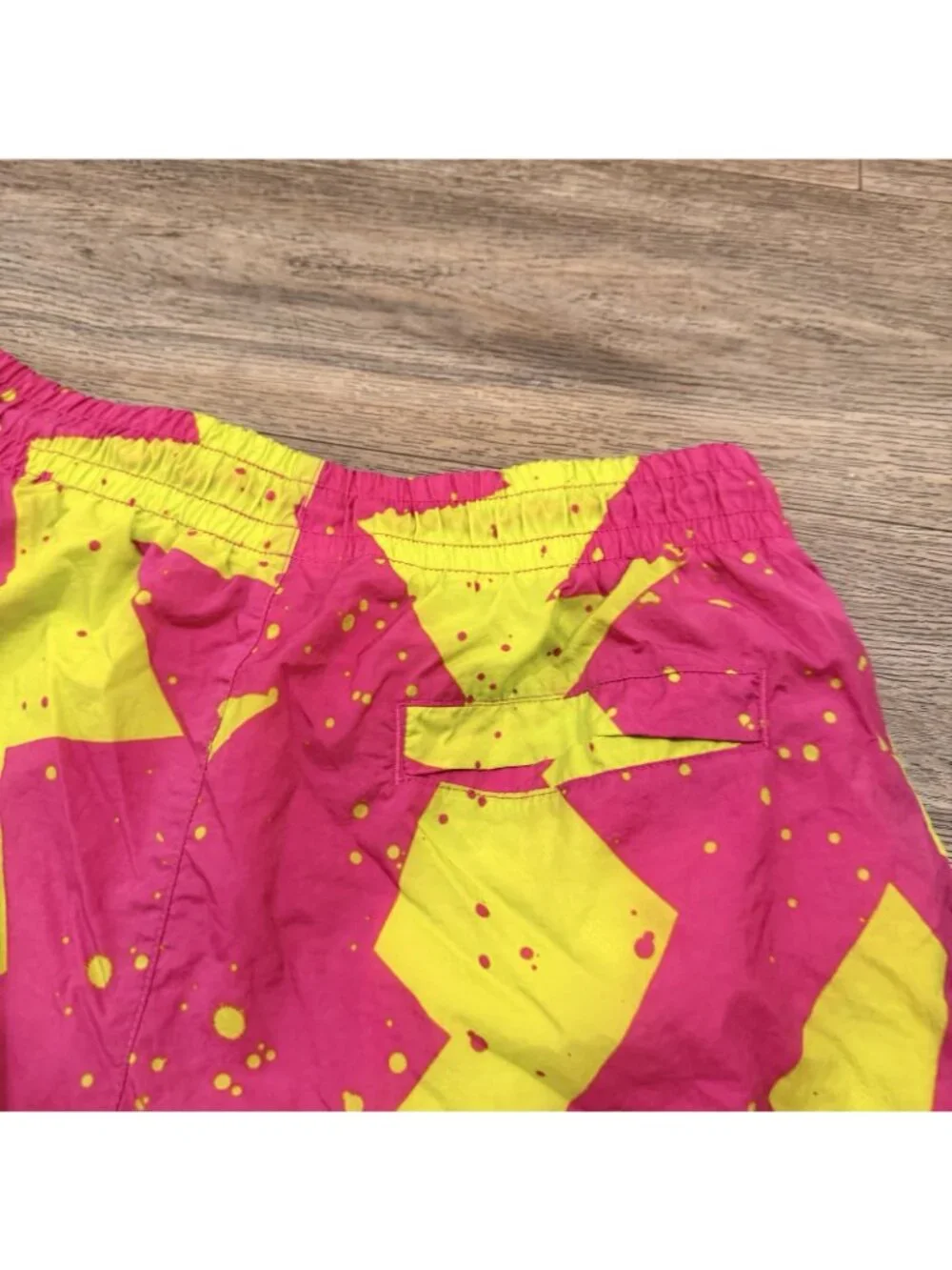 Jordan Swim Trunks Mens M Pink Yellow Volt Swim Shorts Mesh Lined CJ4701-623